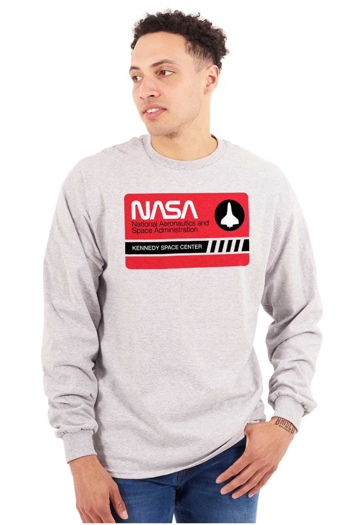 NASA Worm Logo Kennedy Space Center Long Sleeve TShirt Men Women Brisco ...