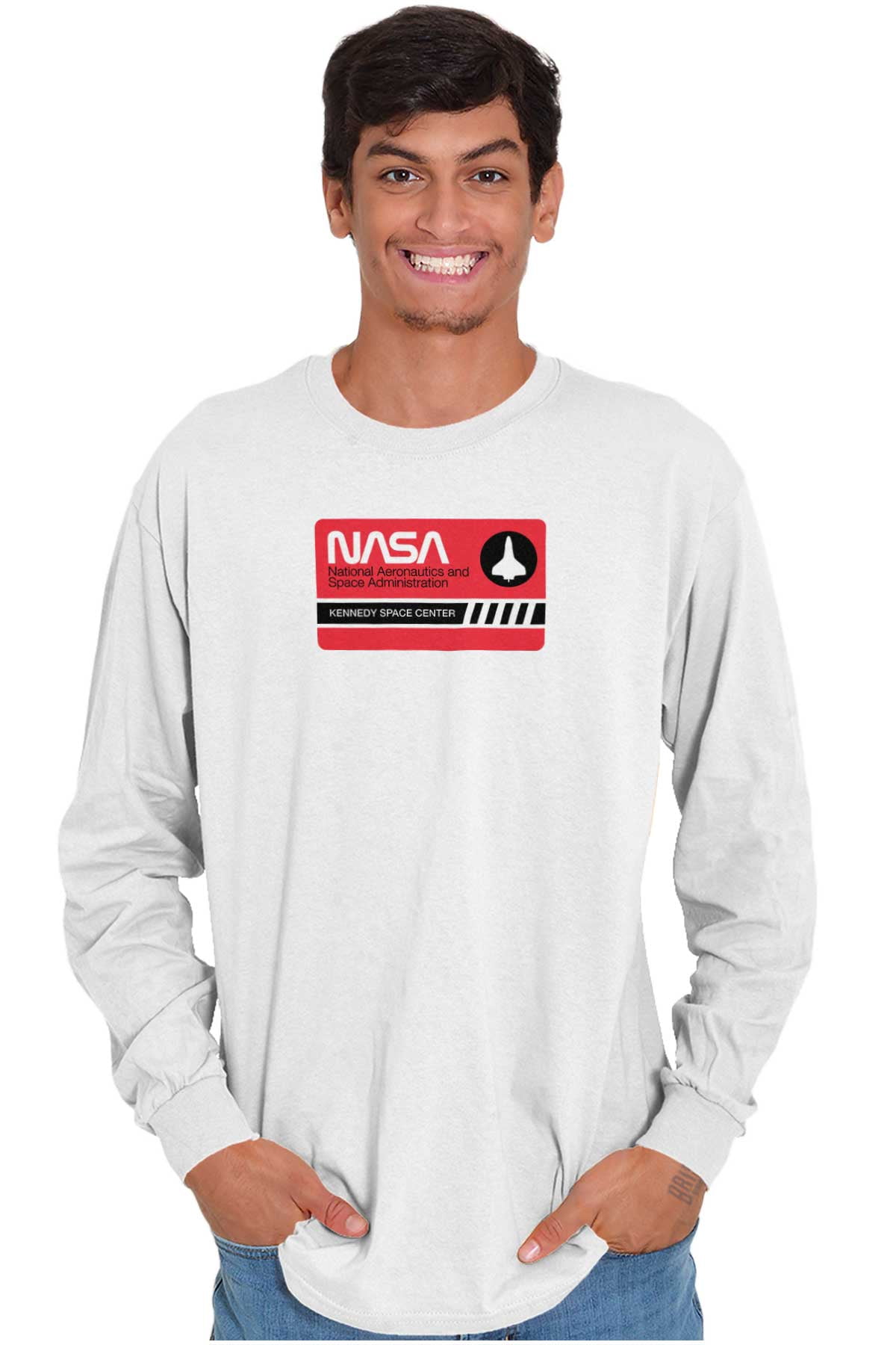NASA Worm Logo Kennedy Space Center Long Sleeve TShirt Men Women Brisco ...
