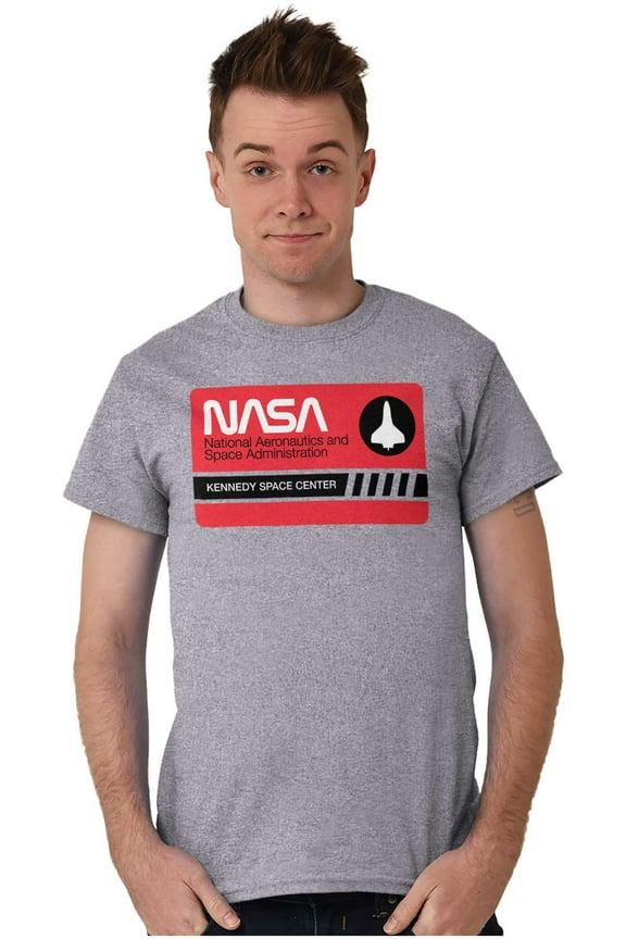 NASA Worm Logo Kennedy Space Center Men's Graphic T Shirt Tees Brisco Brands S