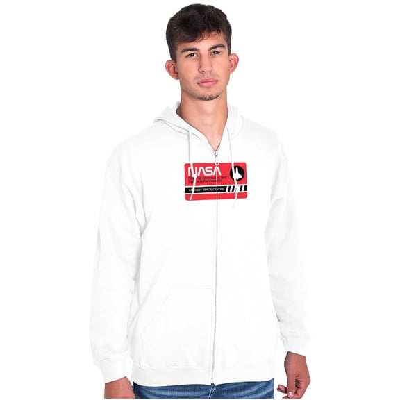 NASA Worm Logo Kennedy Space Center Unisex Plus Size Zip Hoodie Brisco Brands 2X