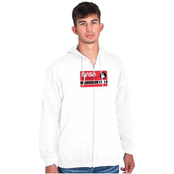 NASA Worm Logo Kennedy Space Center Unisex Plus Size Zip Hoodie Brisco Brands 5X
