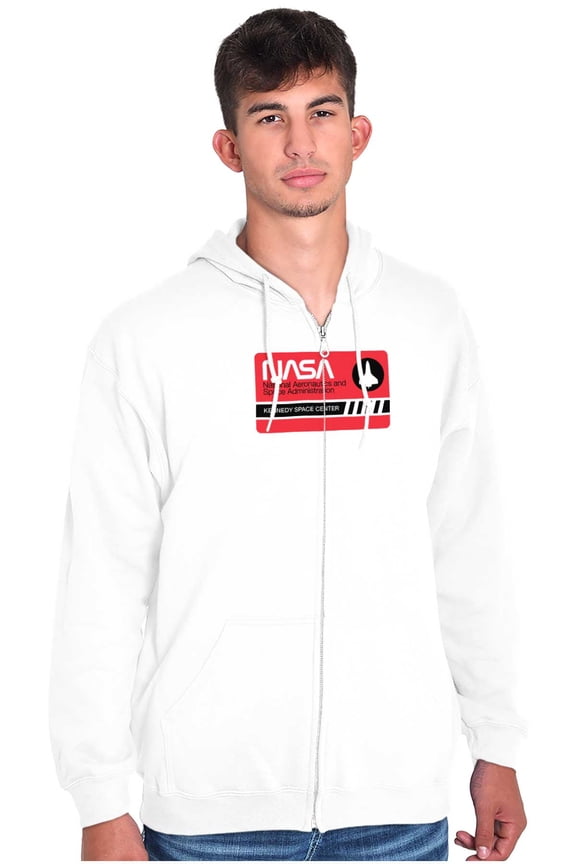 NASA Worm Logo Kennedy Space Center Zip Up Hoodie Men's Women's Brisco Brands M