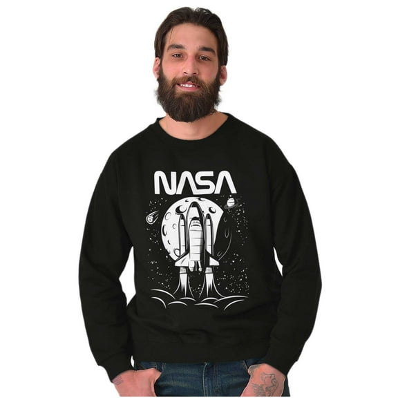 NASA Worm Logo Moon Space Shuttle Sweatshirt for Men or Women Brisco Brands S