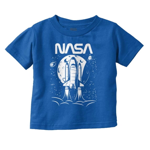 NASA Worm Logo Moon Space Shuttle Toddler Boy Girl T Shirt Infant Toddler Brisco Brands 12M