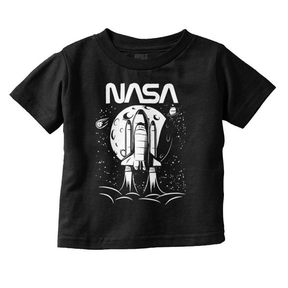 NASA Worm Logo Moon Space Shuttle Toddler Boy Girl T Shirt Infant Toddler Brisco Brands 18M