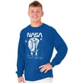 thumbnail image 1 of NASA Worm Logo Moon Space Shuttle Unisex Plus Size Long Sleeve Tee Shirt Brisco Brands 2X, 1 of 5