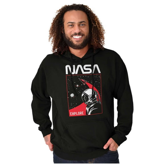 NASA Worm Logo Outer Space Astronaut Hoodie Sweatshirt Women Men Brisco Brands L