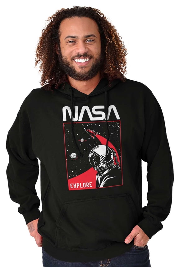 NASA Worm Logo Outer Space Astronaut Hoodie Sweatshirt Women Men Brisco Brands S