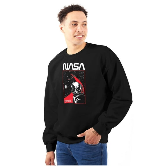 NASA Worm Logo Outer Space Astronaut Sweatshirt for Men or Women Brisco Brands S