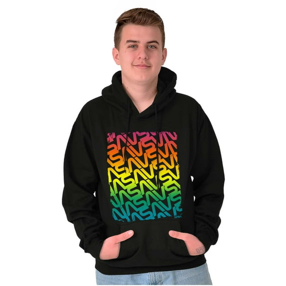 NASA Worm Logo Rainbow Gradient Unisex Plus Size Hoodie Brisco Brands 2X