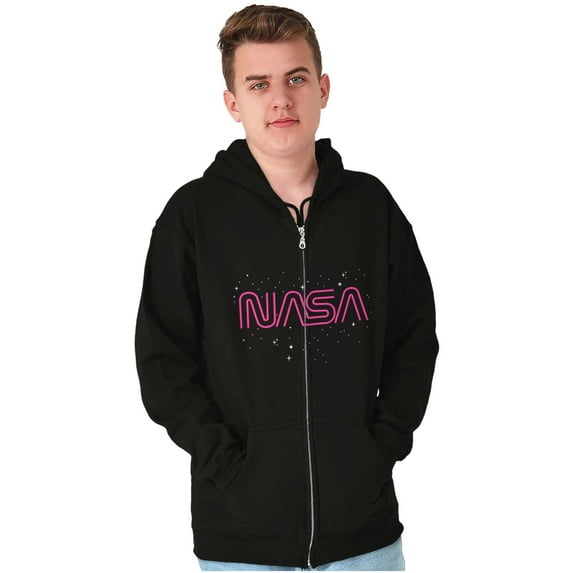 NASA Worm Logo Star Constellation Unisex Plus Size Zip Hoodie Brisco Brands 5X