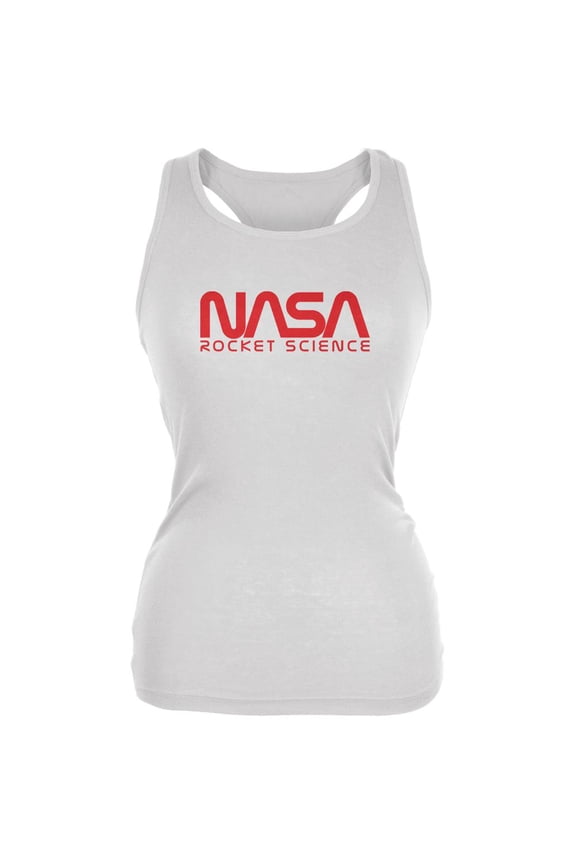 NASA Worm Rocket Science Juniors Soft Tank Top White X-LG
