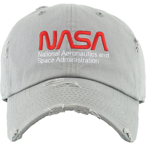 NASA Worm Space Alien Vintage Distressed Dad Hat Cotton Adjustable Baseball Cap