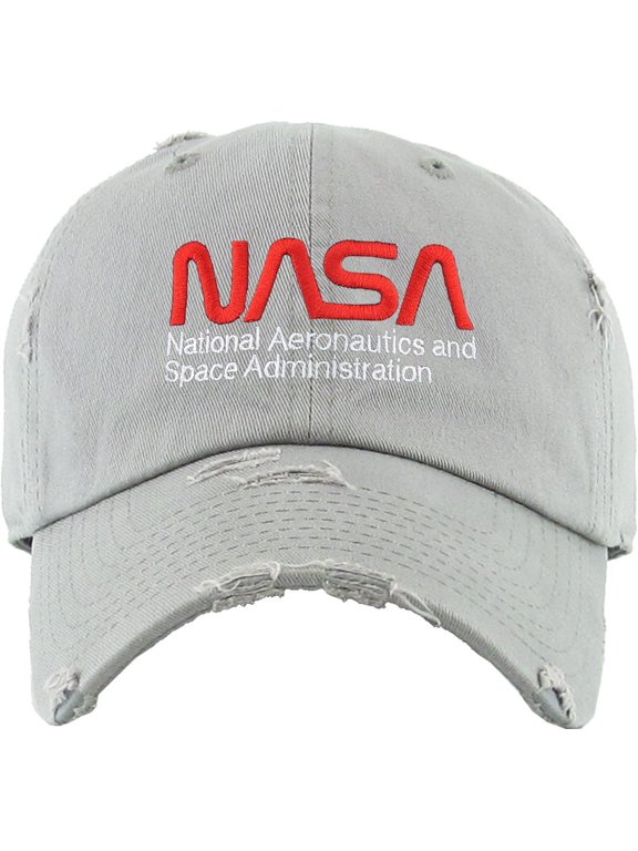 NASA Worm Space Alien Vintage Distressed Dad Hat Cotton Adjustable Baseball Cap