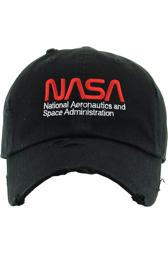 NASA Worm Space Alien Vintage Distressed Dad Hat Cotton Adjustable Baseball Cap