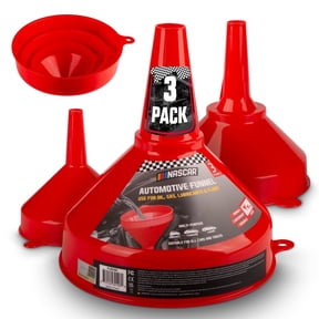 NASCAR Automotive Funnel Set – Oil, Gas & Fluid Funnels for Cars & Trucks | Durable, Lightweight, Versatile | Includes 3 Sizes | Multi-Purpose Use