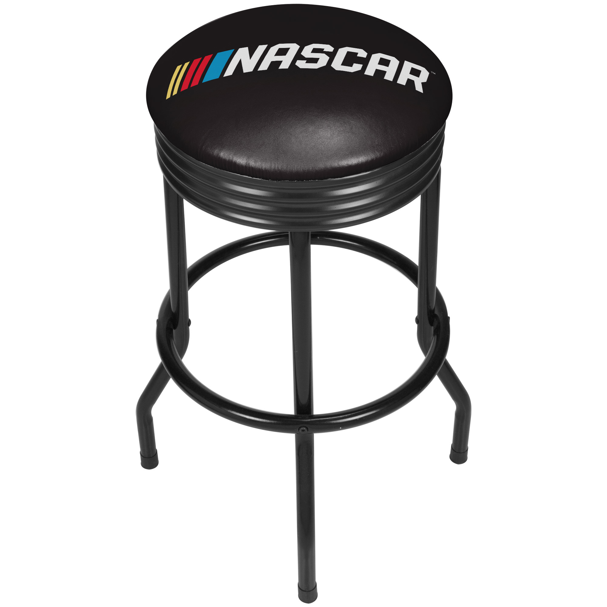 NASCAR Black Ribbed Bar Stool