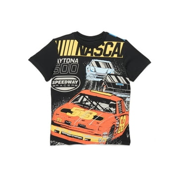 NASCAR Boys Oversized Front and Back Graphic Print Tee with Short Sleeves, Sizes 4-20