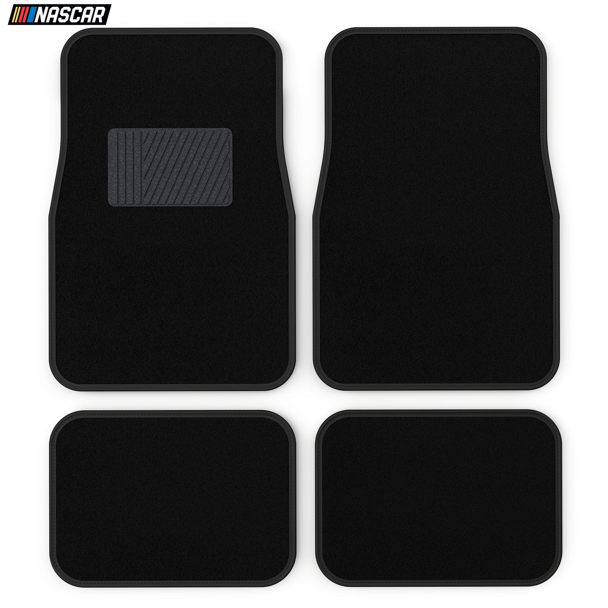 NASCAR Carpet Car Mats | 4-Piece Car Mats Full Set | Universal Fit for Car, Truck & SUV | All-Weather Protection | Automotive Floor Mats w/ Heel Pad
