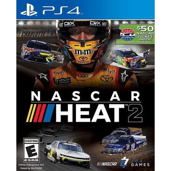 Pre-Owned NASCAR Heat 2, PlayStation 4/Physical Format Racing Game, Parental Controls, 4 Offline Players