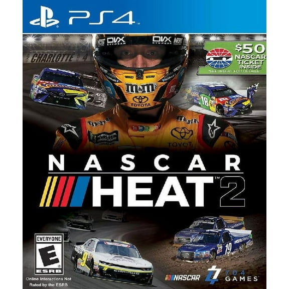 Restored NASCAR Heat 2 Racing Game for PlayStation 4, Physical Format, 4 Offline Players