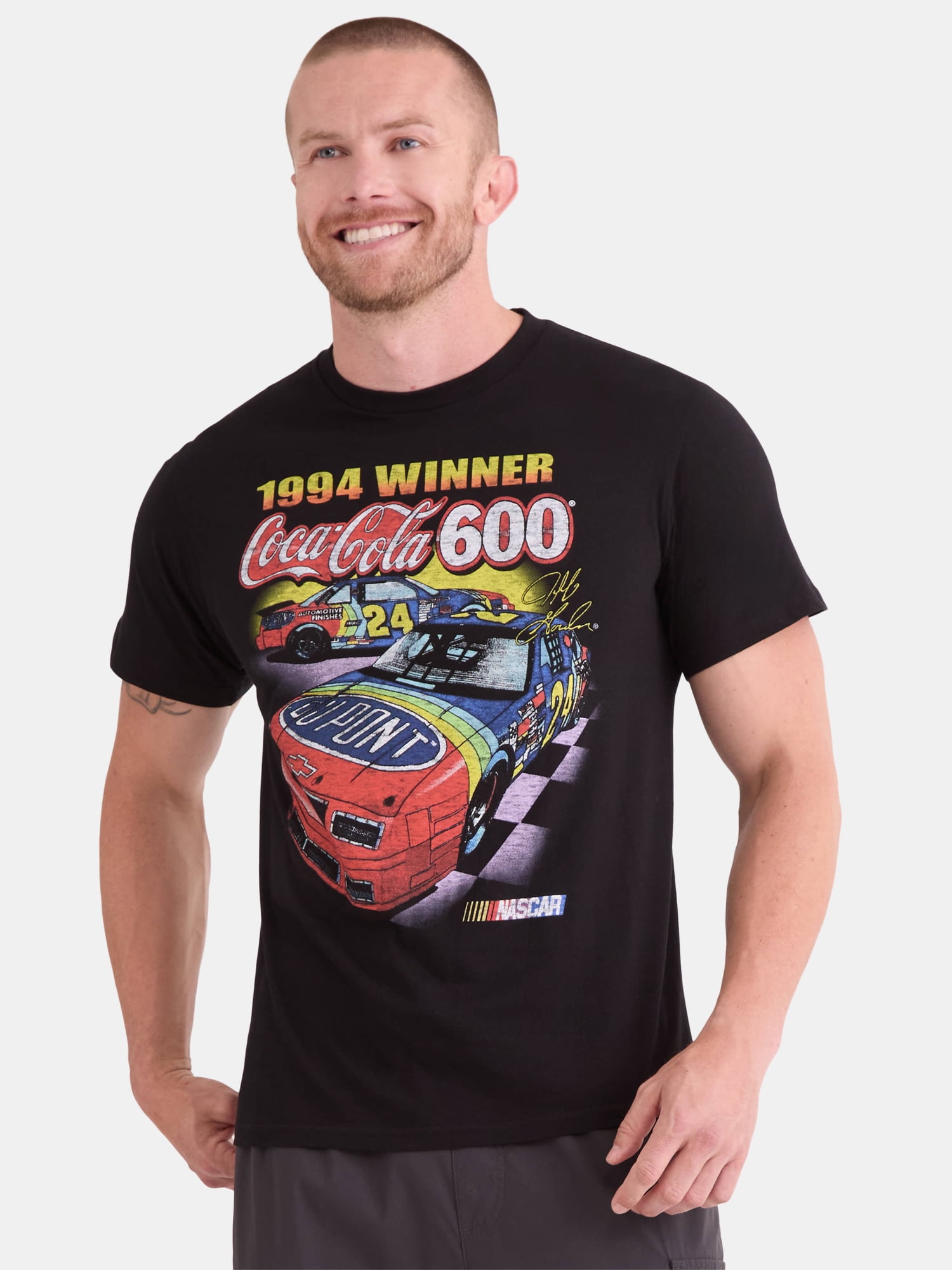 NASCAR Men's and Big Men's Coca-Cola 600 Cotton Graphic Tee with Short Sleeves Sizes S-3XL