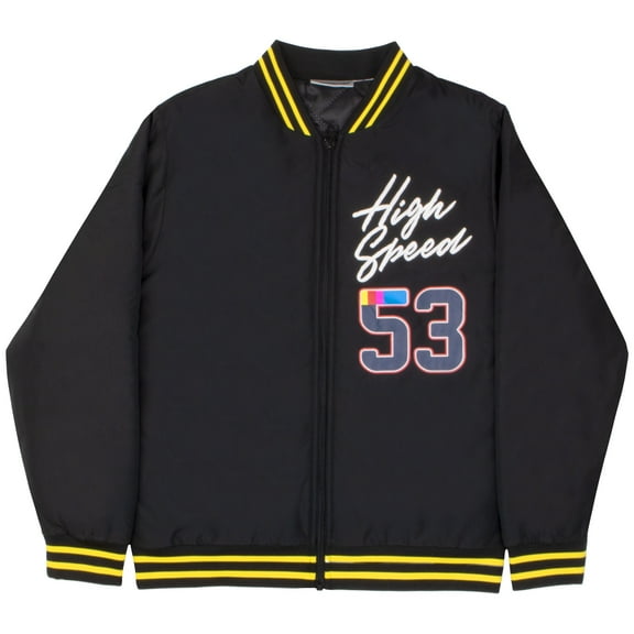 NASCAR Racing Boy's Varsity Bomber Jacket - Graphic Print Racecar Jacket for Kids and Teens (Size 8-20)