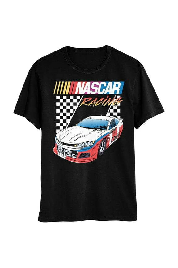 Racing Red/White 94 Car Men's Black T-Shirt - (Large)