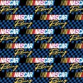 thumbnail image 1 of NASCAR Racing checker blue Cotton Fabric, 1 of 1