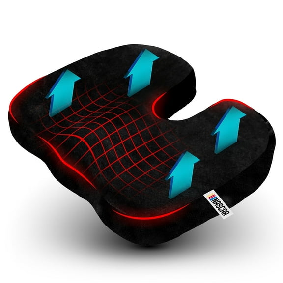 NASCAR Seat Cushion | Ergonomic U-Shape Memory Foam for Tailbone, Sciatica, & Back Pain Relief | Breathable & Comfy Velvet | Car, Office, Home, Travel
