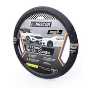 NASCAR Steering Wheel Cover | Enhanced Grip & Comfort | Universal Fit 14.5"-15.5" For Car, SUV, Truck | Black w/ Blue S