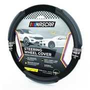 NASCAR Steering Wheel Cover | Grip & Comfort | Synthetic Leather & Suede | Universal Fit 14.5"-15.5" For Car, SUV, Truck