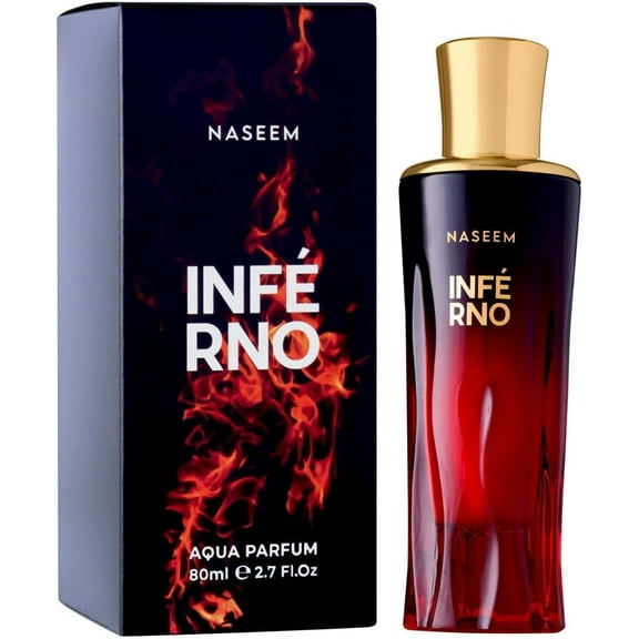 NASEEM Inferno Aqua Perfume for Men 80ml - Long Lasting Warm Clove & Elemi Scent with Soft Vetiver - Bold & Elegant Fragrance for Day and Night - Perfect for Formal and Casual Occasions