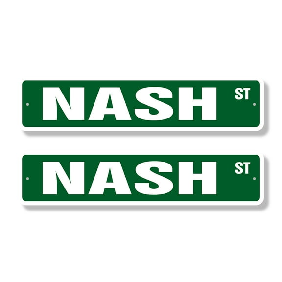 NASH Classic Street Sign (2 Pack) Childrens Name Room Sign Road Sign | 6" X 24" Plastic Address Sign