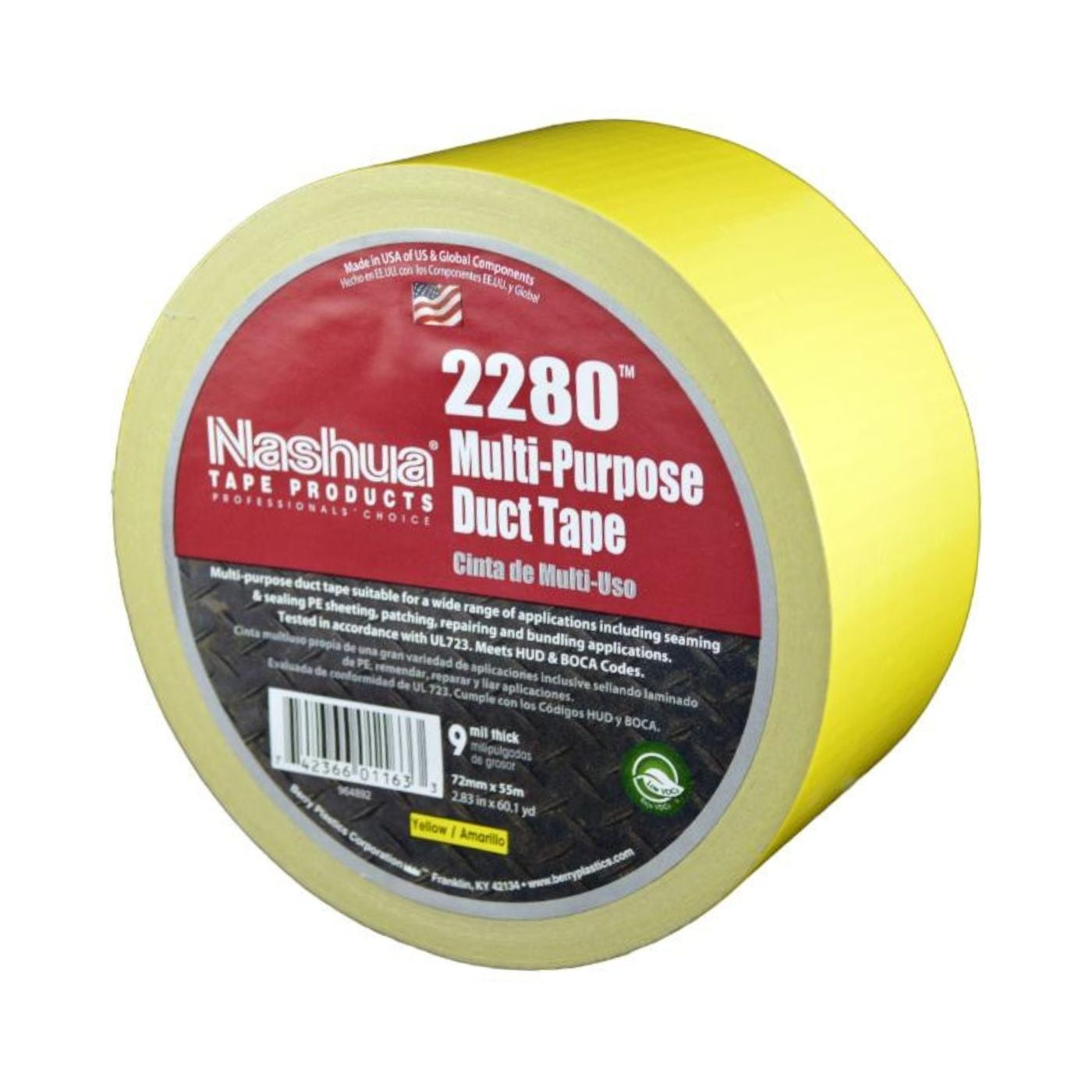 NASHUA 2280 Duct Tape Yellow 72mm x 55M - 16 Roll FULL CASE