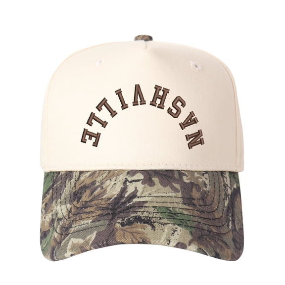 NASHVILLE Embroidered Patchwork Trucker Cap | Adjustable Unisex Snapback, Music City Essential