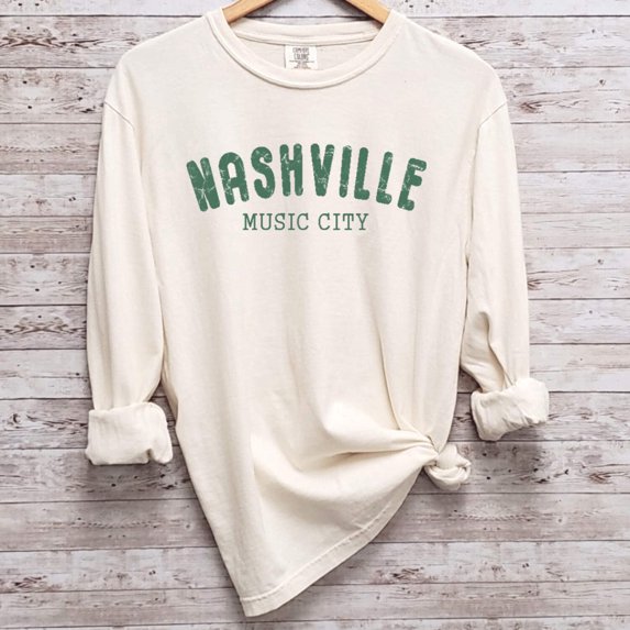 NASHVILLE MUSIC CITY Graphic Long Sleeve T-Shirt