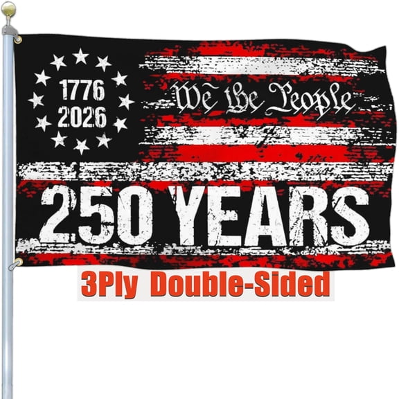 NASIAN 3 Ply 250 Year American Anniversary Flag 250th Anniversary Usa Flag Patriotic 4th of July We The People 1776 Yard Flags For Outside 3x5 Ft Double Sided Outdoor Banner Decorations