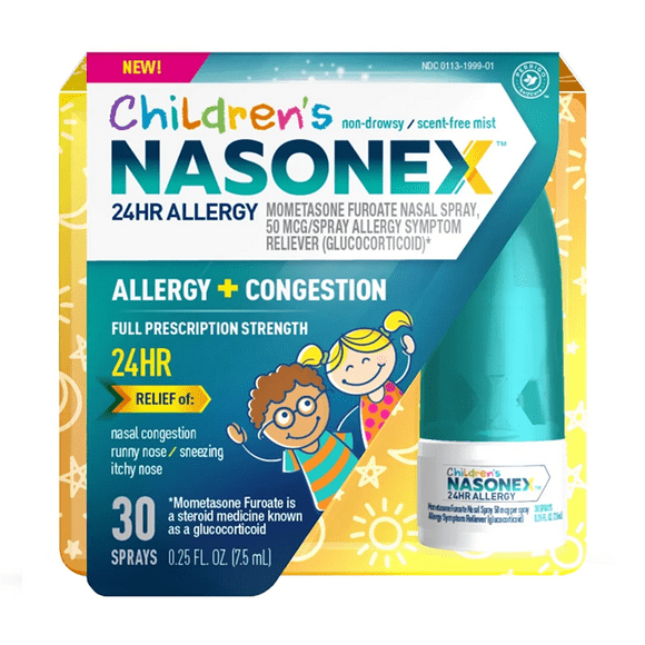 NASONEX 24 Hours Allergy and Congestion Symptom Reliever 50 mcg Strength, 30 Spray 7.5 ml, 1 Ea..
