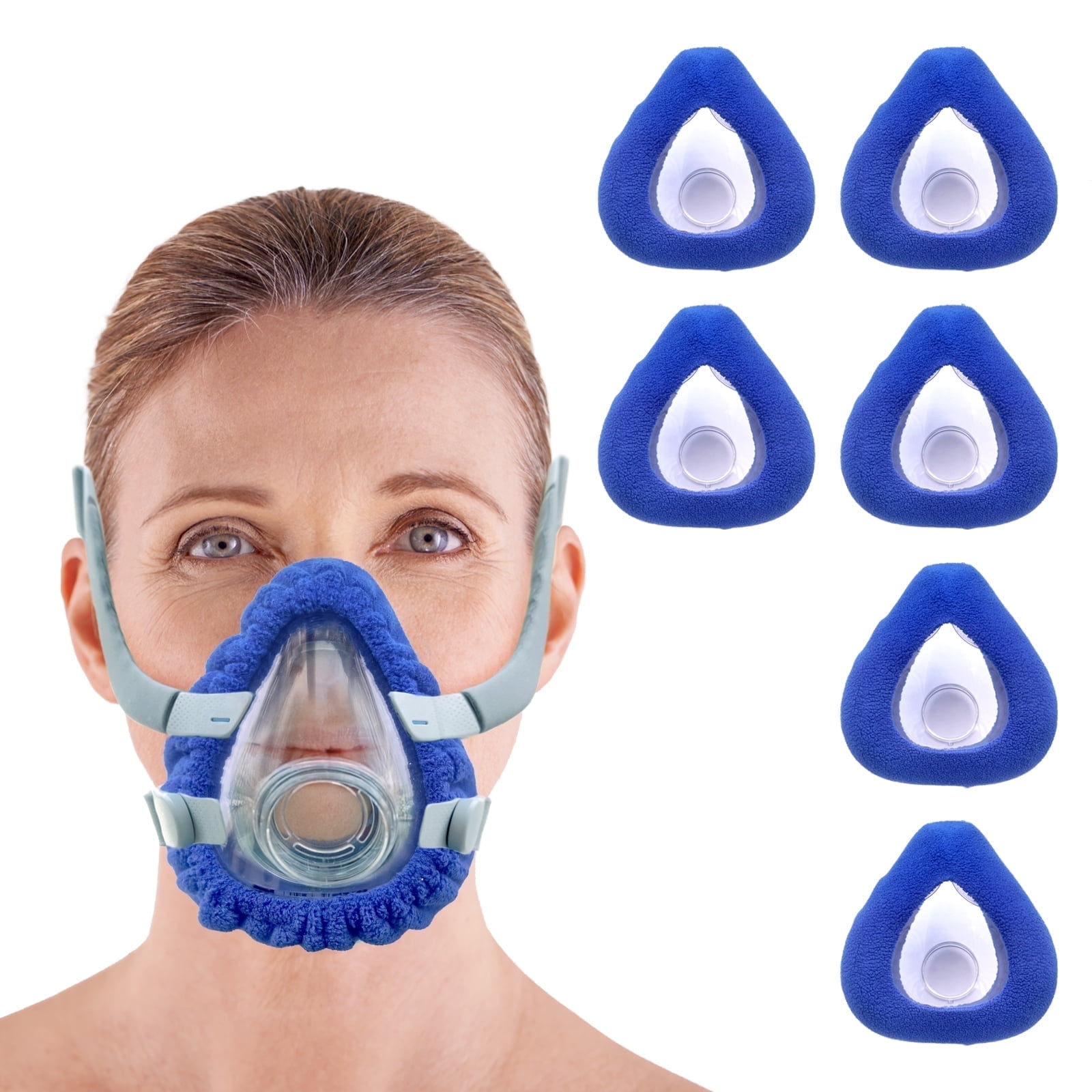 NATAKU 6-Pack CPAP Mask Liners Compatible with Resmed Philips Full Face Masks, Comfortable Reusable Cushioned Cover Reduce Absorb Facial Oils and Moisture to Improve Sweet Sleep