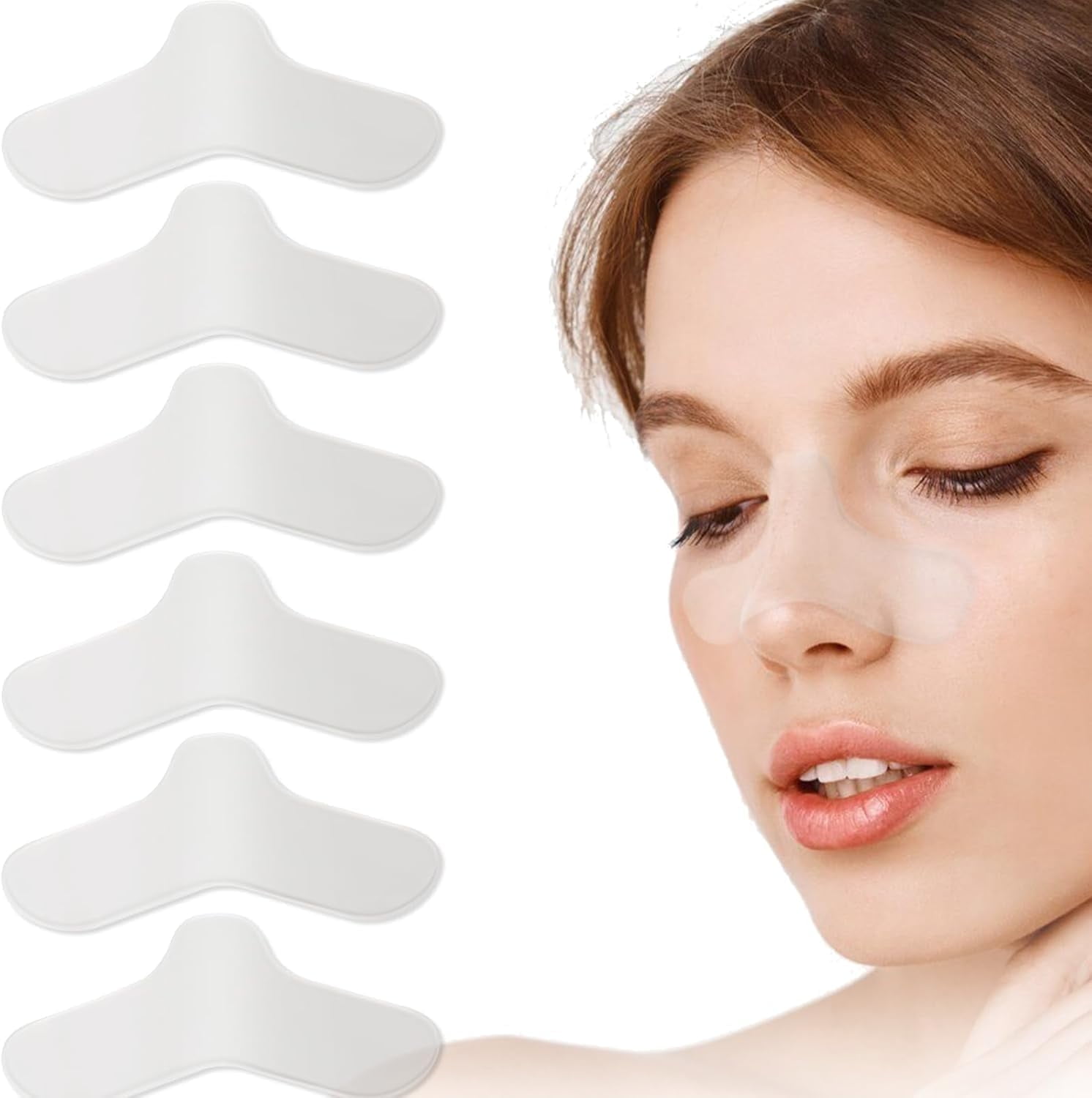 NATAKU 6 Pack Gel Nose Pads Set Compatible with Resmed Philips and Other CPAP Masks Brands Reduce Pressure and Anti Skip
