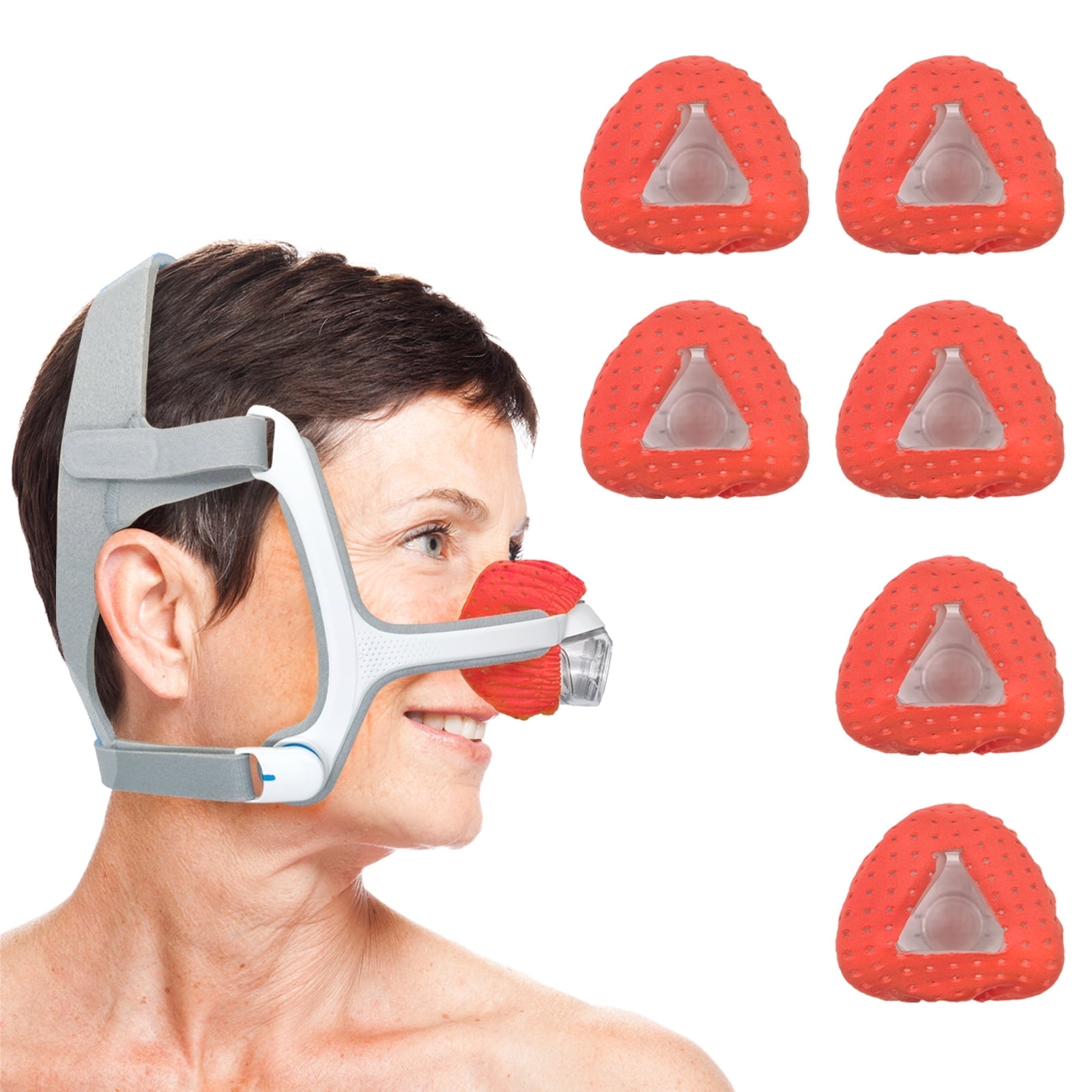 NATAKU 6-Pack Universal CPAP Nasal Mask Liners - Compatible for Resmed N20 to Reduces Pressure Marks & Leaks for Comfort Night Sleep - Orange