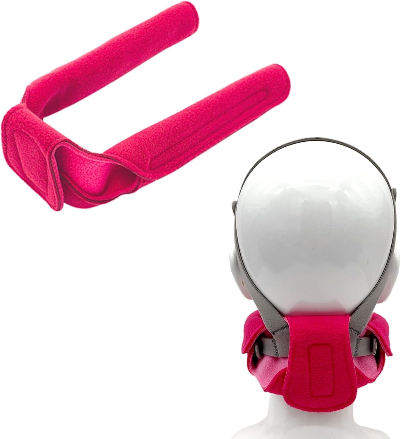 NATAKU CPAP Neck Pads Strap Cushions for Headgear Strap, With Ultra-Soft and Breathable Fleece Fabric - Red Color