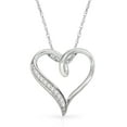 thumbnail image 1 of NATALIA DRAKE 1/10 Cttw Diamond Heart Shape Necklace for Women in Rhodium Plated Sterling Silver (Color H-I / Clarity I2-I3), 1 of 7