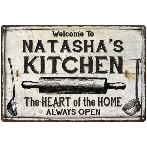 NATASHA'S Kitchen Farmhouse Sign Gift 8x12 Metal 208120033314