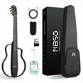 thumbnail image 1 of Natasha Bamboo Wireless Smart Nylon Black 38-inch Silent Guitar.Premium guitar case and fretboard cleaning cloth., 1 of 11