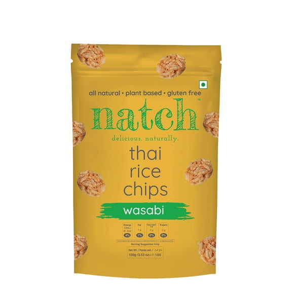 Natch - Thai Rice Chips, Wasabi 100g each (6 packs)
