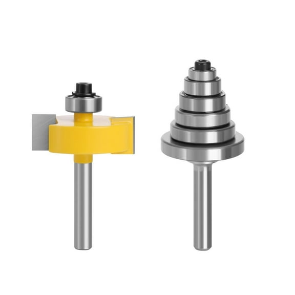NATEFEMIN 1/4 Inch Shank Wood Router Bit for Edge Finishing with Bearing Set 1-3/8 Inch Cut Diameter MDF Solid Wood Plywood