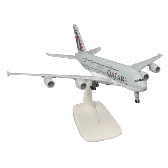 NATEFEMIN 1:400 Scale 20cm A380 Alloy Aircraft Model Qatar Green for Display and Collection Retro Elegant Style Noble Fashion