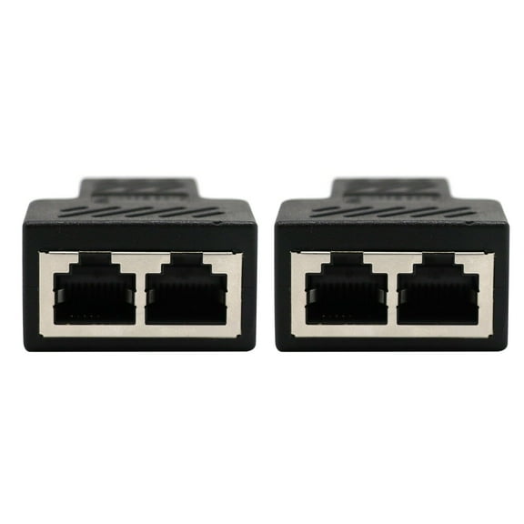 NATEFEMIN 1-to-2 RJ45 Splitter for Sequential Computer Access No Router Needed for DSL and Cable Modem Sharing